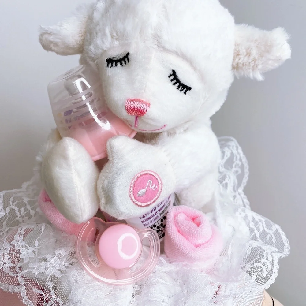 Lamb Diaper Cake, Newborn Baby Girl Gift